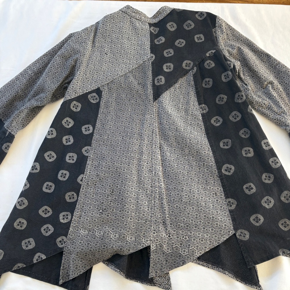 Cupcake Womens Patchwork Cotton Jacket Black Grey… - image 9